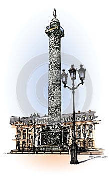 Vendome column in Paris photo