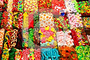 Vendor display at a farmer Market in Barcelona