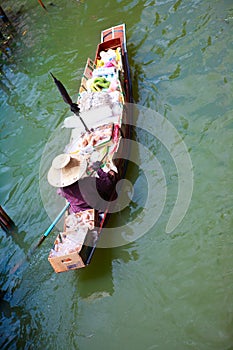 Vendor on floating market