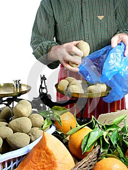 Vendor at the market photo