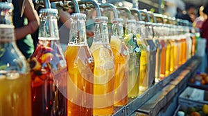 A vendor sells nonalcoholic beer offering a variety of flavors including fruity and traditional options to cater to all photo
