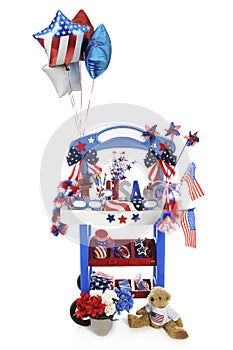 Vendor Stand in Red, White and Blue
