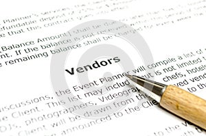 Vendors document with wooden pen