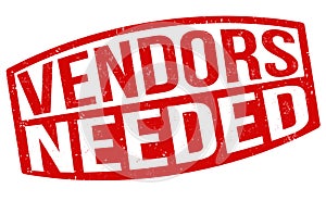 Vendors needed grunge rubber stamp photo