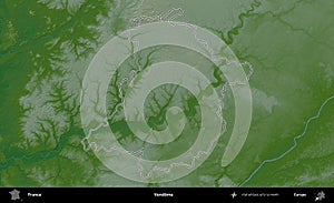 Vendome outlined, France. Physical