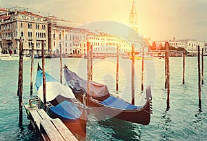 Venecian gondolas on Grande Chanel