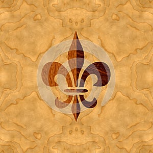 Veneer inlay Fleur-de-Lis