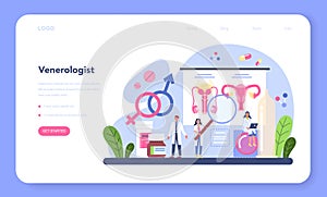 Venereologist web banner or landing page. Professional diagnostic