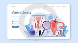 Venereologist web banner or landing page. Professional diagnostic