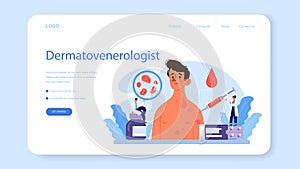 Venereologist web banner or landing page. Professional diagnostic