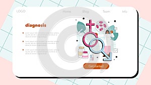 Venereologist web banner or landing page. Professional diagnostic