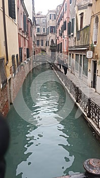 Venetia and gondolas on the channel illustration