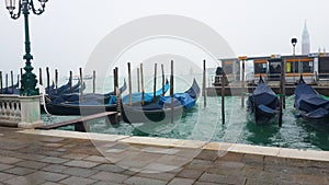 Venetia and gondolas on the channel illustration