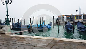 Venetia and gondolas on the channel illustration