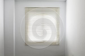 Venetian blinds in a white empty room