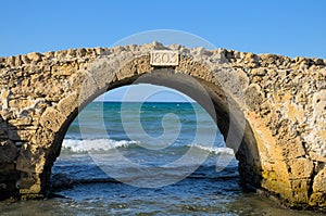 The Venetian Bridge of Argassi in Zakynthos island from Greece.