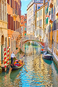 Venetian canal with gondola