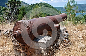Venetian cannon at Vathi, Ithaca