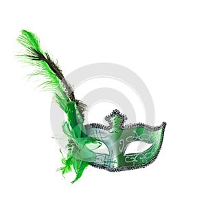 Venetian carnival mask isolated on white background.