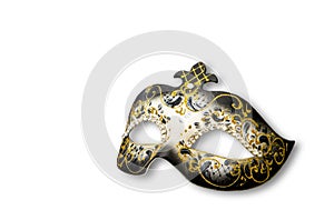 Venetian carnival mask isolated on white background.