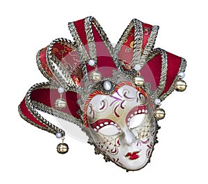 Venetian carnival mask on white background isolated