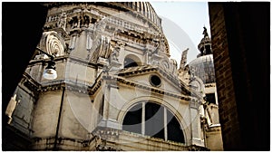 The Venetian churches. Facades, frontons, roofs and belfries