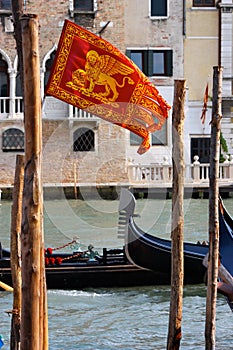Venetian flag and gondolas