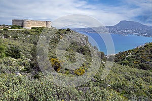 Venetian Fortezza Castle overlooking bay on Crete