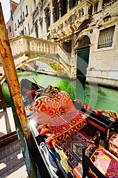 Venetian gondola in canal