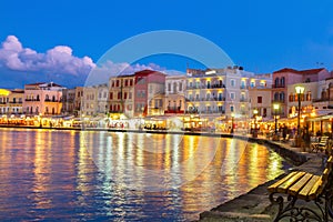 Venetian habour of Chania, Crete, Greece photo