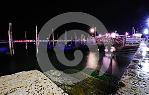 Venetian lagoon at night