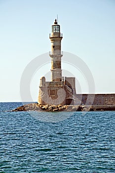 The Venetian Lighthouse in Chania, Crete.