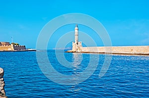 The Venetian lighthouse, Chania, Crete, Greece