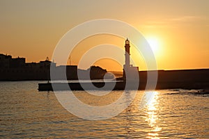 Venetian Lighthouse at Chania - Crete, Greece