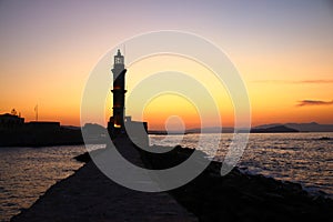 Venetian Lighthouse at Chania - Crete, Greece