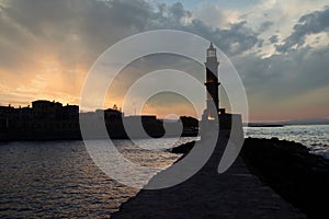 Venetian Lighthouse at Chania - Crete, Greece