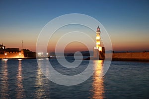 Venetian Lighthouse at Chania - Crete, Greece