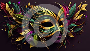 Venetian mask carnival colorful splash art masquerade mardi gras