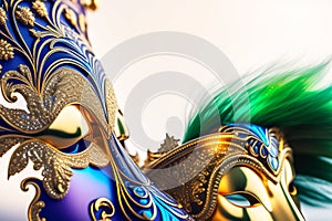 Venetian masks with blurred background