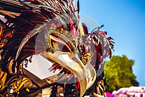 Venetian masks in store display in Venice. Annual carnival in Venice is among the most famous in Europe