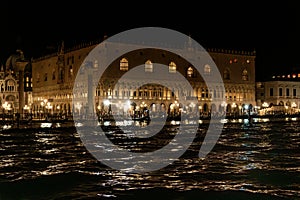 Venetian Nocturne: Channels Awash in Night\'s Embrace