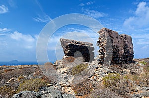 Venetian Ottoman Greek ruins fort, Imeri, Gramvousa, Crete Greece