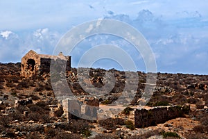 Venetian Ottoman Greek ruins fort, Imeri, Gramvousa, Crete Greece