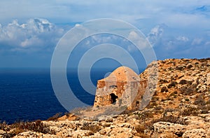 Venetian Ottoman Greek ruins fort, Imeri, Gramvousa, Crete Greece