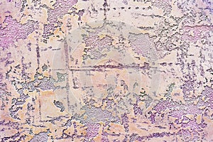 Venetian plaster lilac with yellow spots. Background and texture of decorative plaster