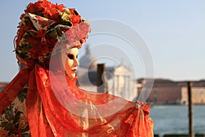 Venetian red mask