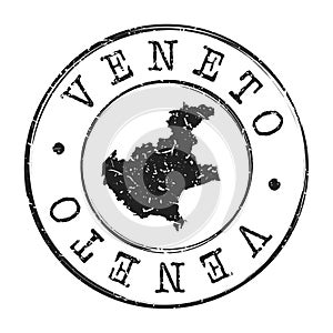 Veneto Italy Map Postmark. Silhouette Postal Passport. Stamp Round Vector Icon. Vintage Postage Design.