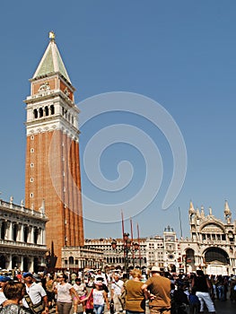 VENEZIA, ITALY - AUGUST 24: Piazza San Marco with Campanile