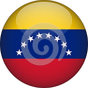 Venezuela 3D Rounded Flag Vector Button Icon