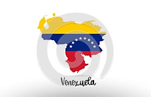 Venezuela country flag inside map contour design icon logo